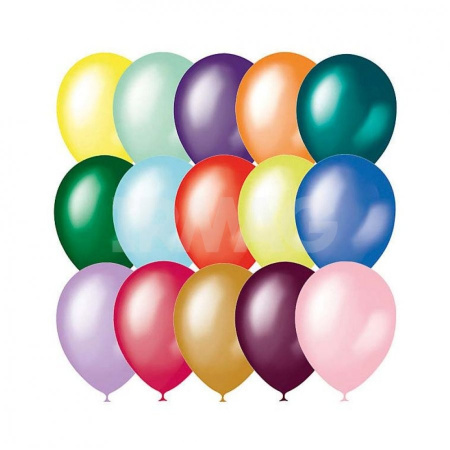 Шар воздушный 23см. X-71 Металлик и перламутр, ассорти 10 шт. (8763458)