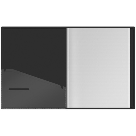 Папка с 40 вкл. BERLINGO "DoubleBlack" черная, с внутр. карманом (DB4_20701)