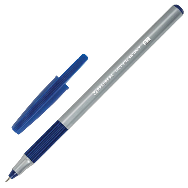 Ручка шариковая BRAUBERG "i-STICK POINT" грип, синяя (144021)