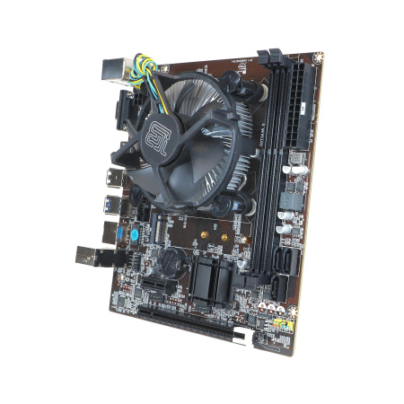Мат.плата S1150 с процессором i3-4160 и кулером BaseTech H81M (mATX,2DDR3,3SATA,VGA,HDMI,PC1600)[BT-H81M-4160]