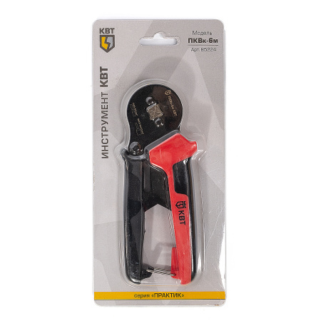 Кримпер КВТ ПКВк-6м, НШВ НШВИ 0.25..6.0мм², обжим шестигранник