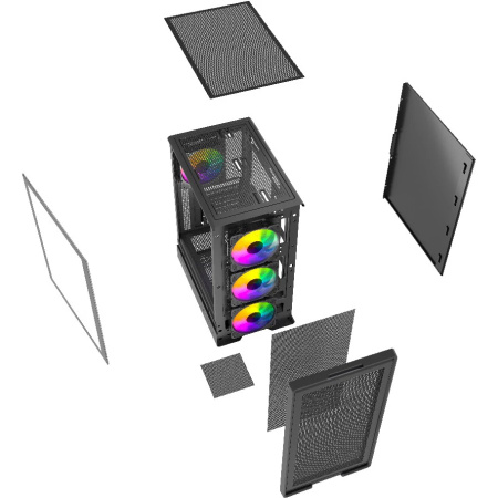 Корпус ATX Б_БП Powercase Mistral A4B (USB, Audio,TG, 4x120mm FRGB, черный)[CMAB-L4]