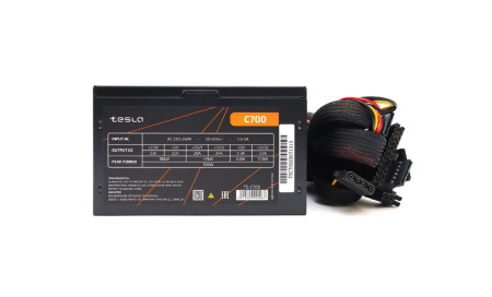 Блок питания 700Вт TESLA C700 (120мм,2PCI-E,4SATA,кабель 220V в комплекте)[TS-C700]