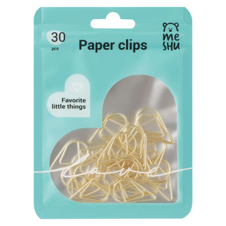 Скрепки 25мм. MESHU "Little Drops" 30шт., фигурные (MS_65863)