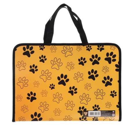 Папка для труда А4 ПЧЕЛКА "Лапки", молния ПТР-6