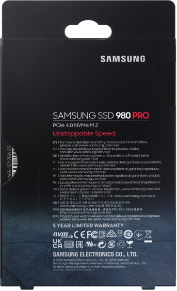 SSD-накопитель M.2 250Гб Samsung 980 PRO [MZ-V8P250BW](Samsung Elpis,V-NAND 3-bit MLC,NVMe,6400/2700