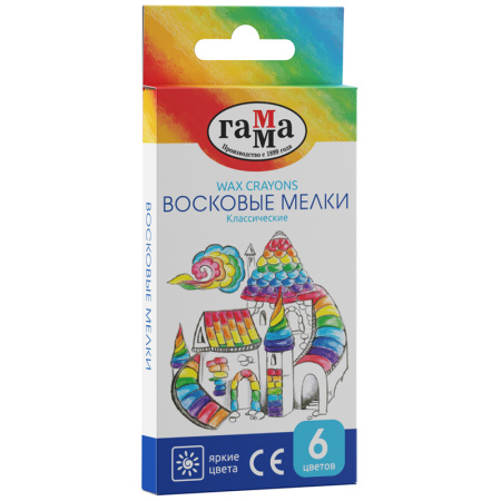 Мелки восковые 06цв. ГАММА "Классические" (2131018_01_32)