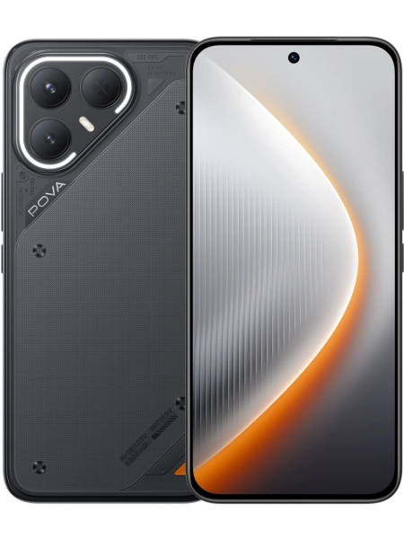 Смартфон Tecno POVA 7 Pro 5G 12Гб 256Гб Geek Black 6.78", OLED, 2720*1224, 4*2+4*2.5ГГц, 64+8Мп, 13Мп, 5G, 6000мАч, And 15