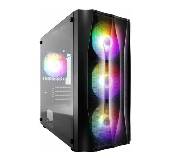 Корпус mATX Б_БП 1STPLAYER FIREBASE X3-M Black (USB, Audio, 4x120mm LED, черный)[X3-M-BK-4F1]