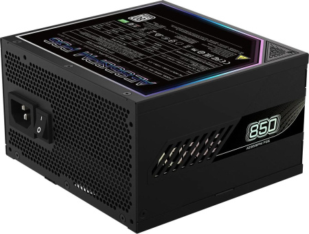 Блок питания 850Вт Gigabyte AORUS AE850PM PG5 (PCIe Gen 5.1, ATX 3.0,APFC,120мм,6PCI-E,12VHPWR,8SATA,80+Platinum,модульный)