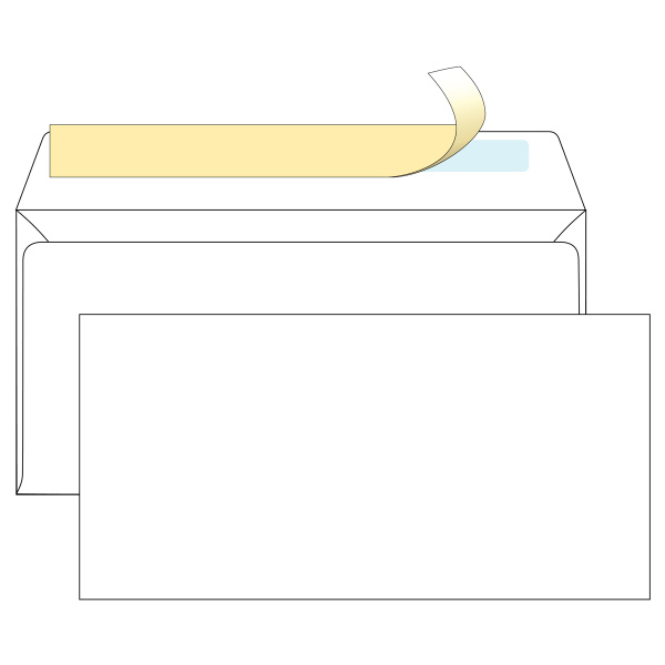 Конверт Е65 OfficeSpace 110*220 без подсказа, отрывная лента (Е65.1000.1)