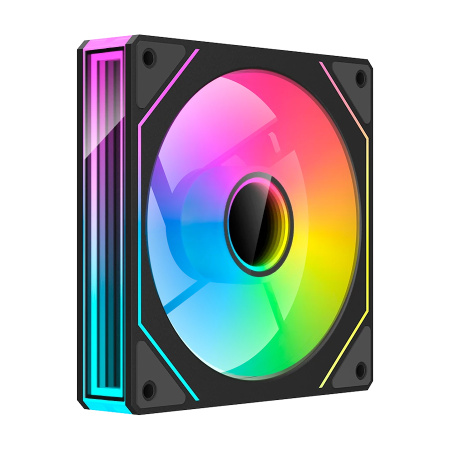 Кулер в корпус 120х120х25 XASTRA FM120B ARGB Black (600-1500prm/4pin/PWM/3-pin 5V ARGB/55.6 CFM/25.8дБ/подшипник гидродинамический/ARGB)[FM120-1BA-SXX
