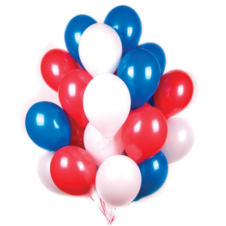 Шар воздушный 30см. "Триколор" 30 шт. (6052829)