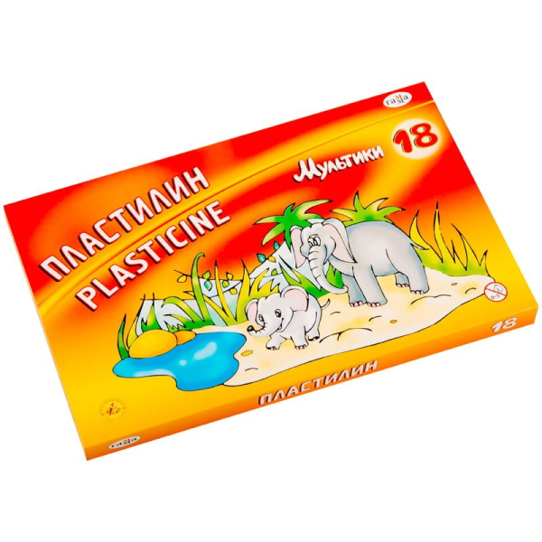 Пластилин 18цв. ГАММА "Мультики" 360г. со стеком (280028/281028)