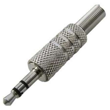 Разъем Audio Jack 3.5 стерео, штекер, кабельный, металл, с пружиной, SZC-0020