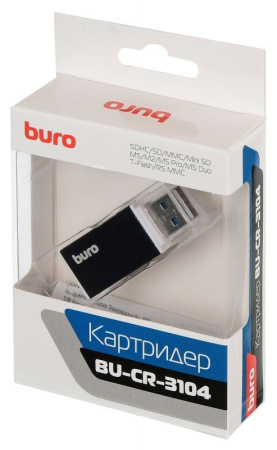Картридер внешний Buro BU-CR-3104 черный USB2.0 CF/SD/microSD/MS/MMC