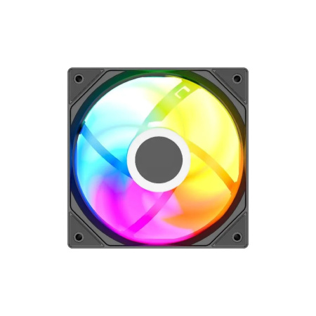 Кулер в корпус 120х120х25 Powercase (M53-12 ARGB) Black (600-1800prm/4pin PWM (M+F)+ 3pin ARGB (M+F)/48.32 CFM/25.5дБ/подшипник гидравлический/ARGB)