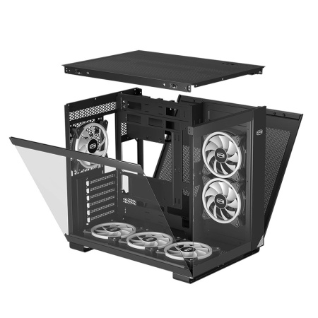 Корпус без блока питания/ Case PCCooler C3T500 ARGB BK, Midi-Tower, TG, 6x120mm ARGB, 1xUSB-C 3.1 + 2xUSB-A 3.0, ATX, mATX, mITX Black
