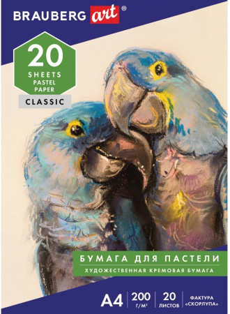 Папка для пастели А4 BRAUBERG ART 20л., скорлупа, сл. кость, 200г (126306)