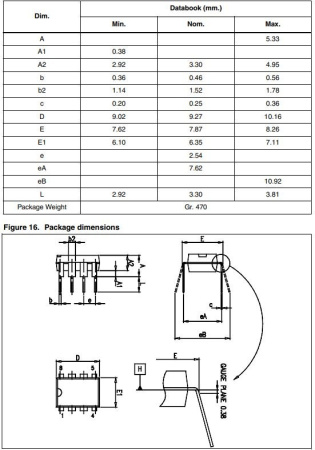 микросхема VIPer22a, ШИМ-контроллер, DIP8