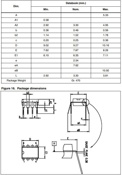 микросхема VIPer22a, ШИМ-контроллер, DIP8