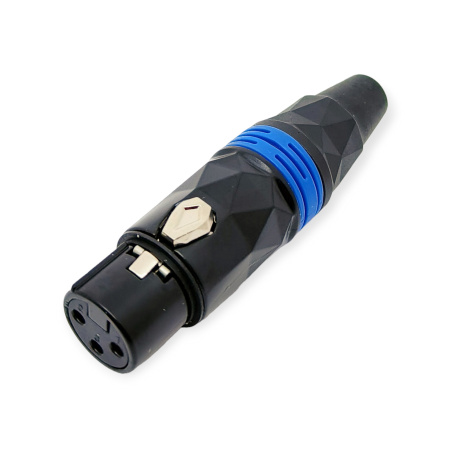 Разъем XLR гнездо, на кабель, металл, синий