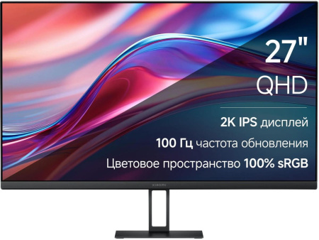 Монитор 27"/Xiaomi/2K Monitor A27Qi EU/Черный/IPS/2560*1440/100 Гц/HDMI/DP/ELA5812EU