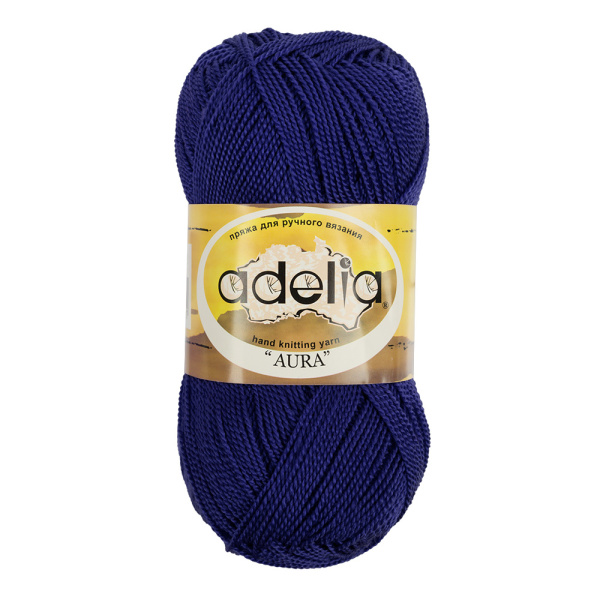 Пряжа ADELIA "AURA" 100% акрил 50 г 250 м ± 5 м №075 т. синий