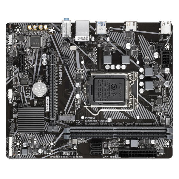 Мат.плата S1200 Q470 Gigabyte H410M K 2.0 (mATX,2DDR4,M.2,PCI-E16,PCI-E,HDMI,PC2933)