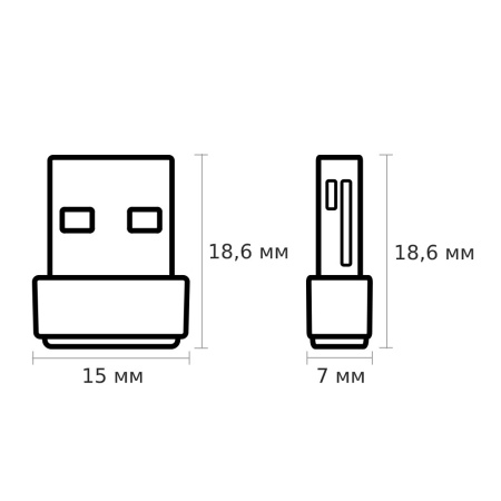 Адаптер WI-FI USB TP-Link Archer T2U Nano AC600 433_Mbps 802.11n/ac 2.4/5 ГГц