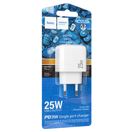 Зарядное_устройство - TypeC 25W HOCO CS53A Quick Charge 3.0, белое