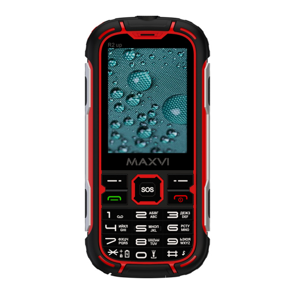 Сотовый Maxvi R2 up Red 2sim/2.8"/320*240/microSD/1.3МП/Bt/4000мАч/моноблок
