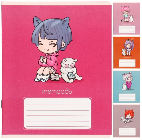 Тетрадь 18л. лин. "Аниме" ПЗБФ, ассорти (017452)