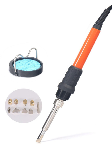 Паяльник 220в, 60вт, с набором насадок для выжигания, Yihua 947-VIII