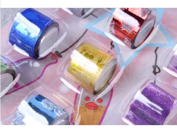 Клейкая лента для декора 12мм*1м, набор 12шт +3 диспенсера (ЛС881-K5) 