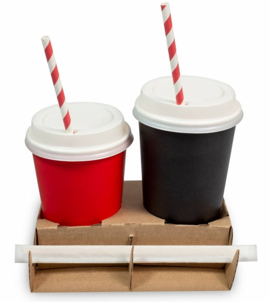 Держатель для 2-ух стаканов, крафт, 165*90*40 