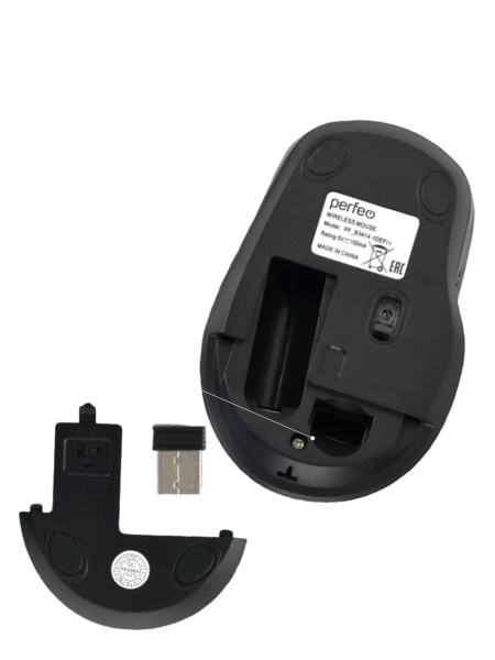Мышь беспроводная Perfeo DEFI (B3414) оптическая, 3кн., 1200dpi, бесшумная, черный