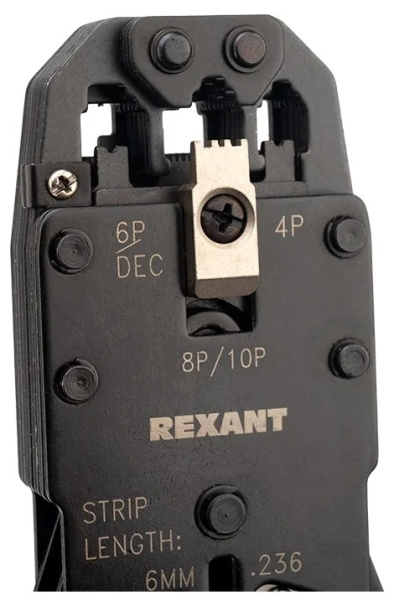 Кримпер Rexant HT-200R 12-3442-1, RJ50 10p10c, RJ45 8p8c, RJ12 RJ11 6p6c 6p4c 6p2c, RJ9 4p4c 4p2c
