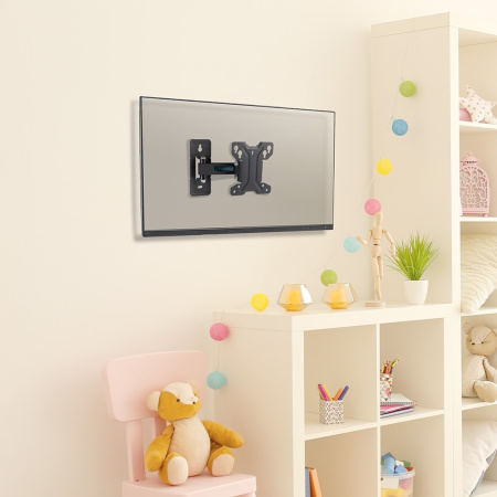 Кронштейн Tuarex ALTA-108 черный настенный,10-27",до 20кг,нак. +5° -15°,от ст. 60-185мм