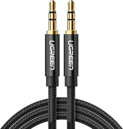 Кабель_аудио 3.5дж-3.5дж - _2м соединитель UGREEN AV112 (50363) черный