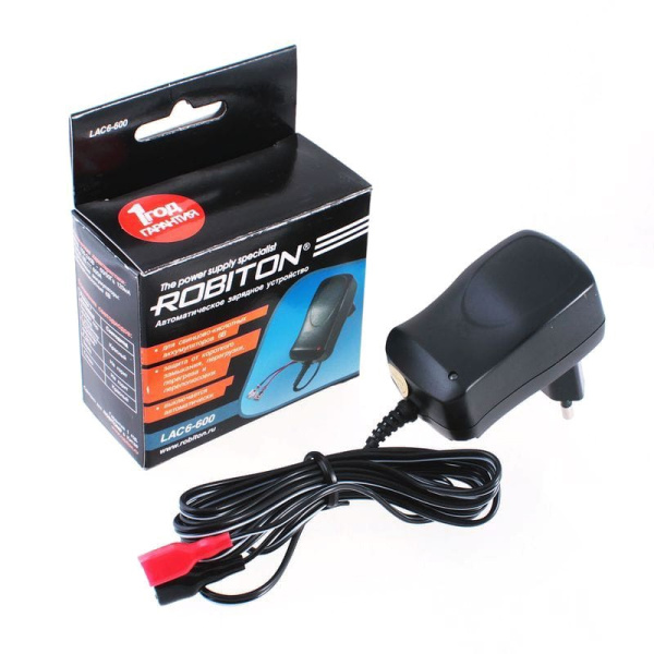 Зарядное устройство LA 6в, 0.6а, крокодилы, Robiton LAC6-600