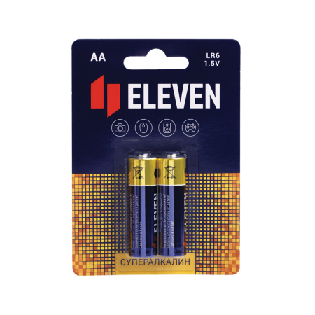 Элемент питания Eleven SUPER AA (LR6) алкалиновая, 2шт (301755)