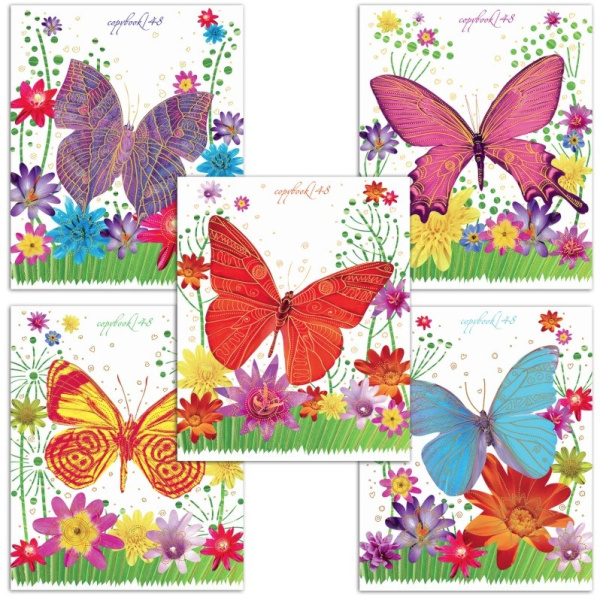 Тетрадь 48л. кл. "Праздник. Бабочки" Альт 7-48-220