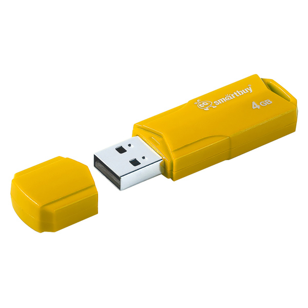 Флеш-накопитель USB2.0 4GB Smartbuy CLUE (SB4GBCLU-Y) желтый