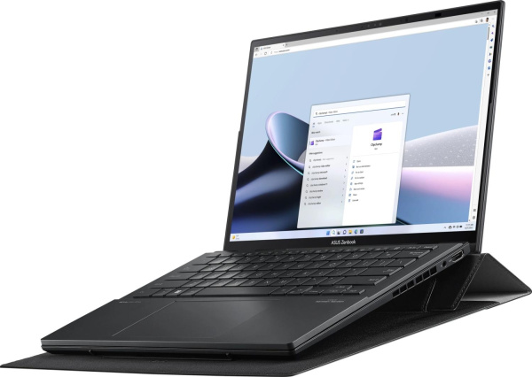 Ноутбук Asus ZenBook Duo UX8406CA-QL460X Core Ultra 7 255H 16Gb SSD512Gb Intel Arc 140T 14" OLED Touch WUXGA (1920x1200) Windows 11 Pro dk.grey WiFi BT Cam Bag (90NB14X1-M00UA0)