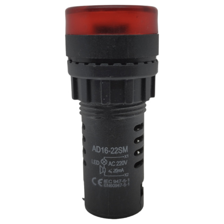 Сигнализатор светозвуковой AD16-22SM, 220в, d22мм, красный