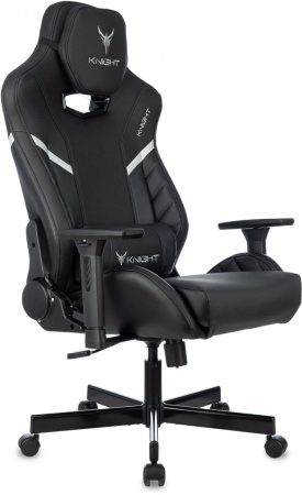 Кресло игровое Knight Thunder 5X черный экокожа крестов. металл