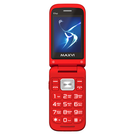 Сотовый Maxvi E5 up Red 2sim/2.8"/320*240/microSD/0.3МП/Bt/1500мАч/раскладушка
