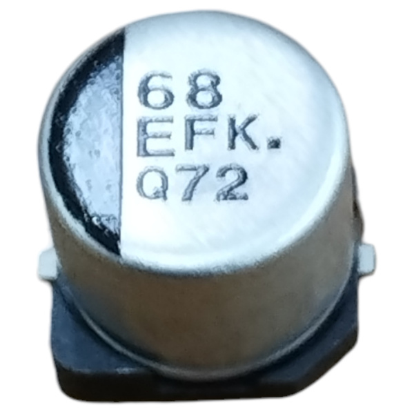 Конденсатор электролитический (ECAP SMD)   68мкф,  25в, Panasonic, EEEFK1E680P, 105C, 6.3*5.8