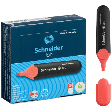 Маркер текстовыделитель SCHNEIDER "Job" коралловый, 1-5мм 1502